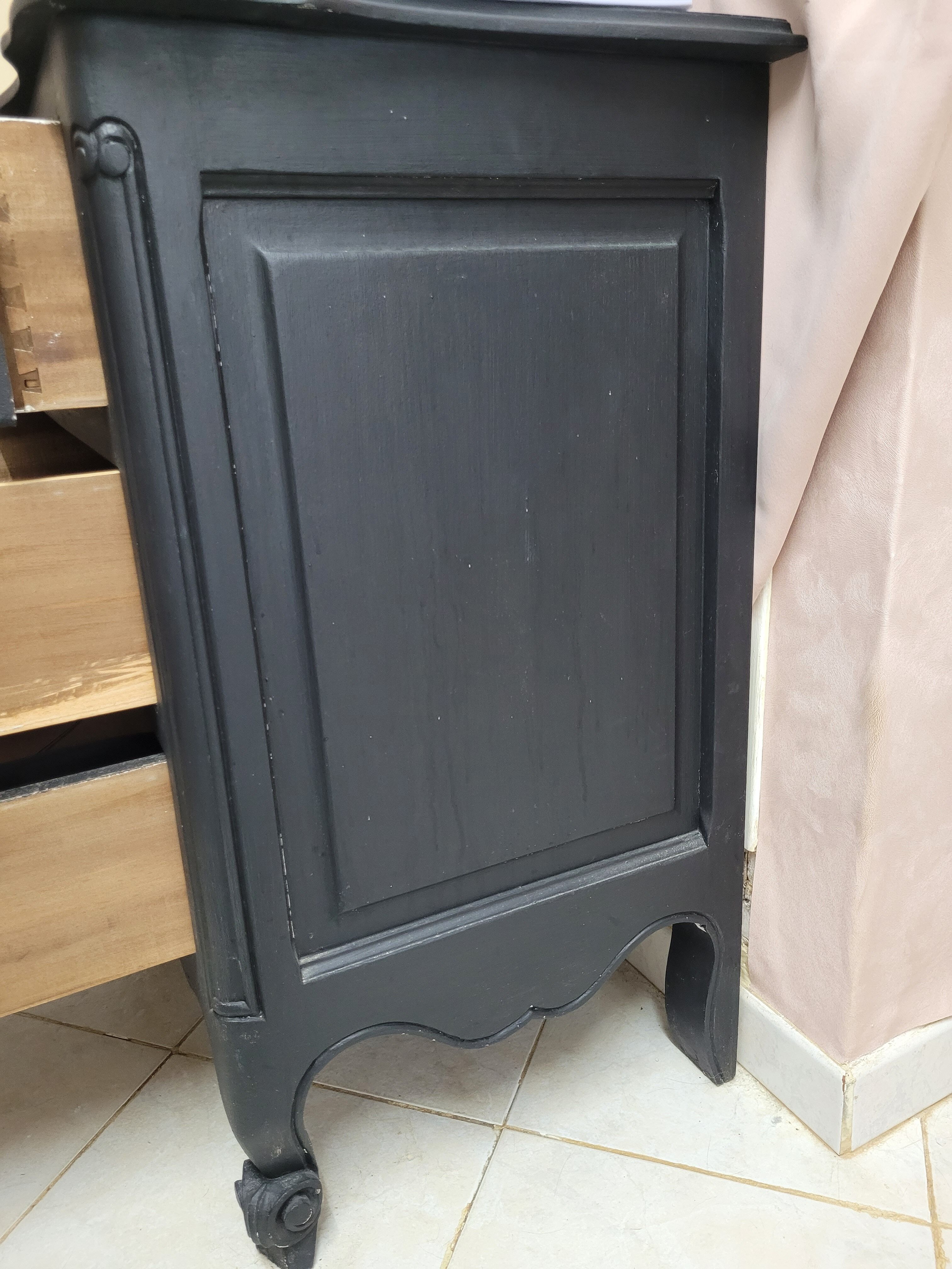 Matte black vintage dresser