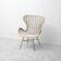 Fauteuil lounge vintage en rotin et métal, design moderniste des années 1960