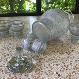 Service flacon et 4 verres graminés
