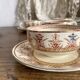 Tea cups and saucers in Sarreguemines ironstone "Derby"