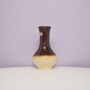 Vase vintage beige et marron allemagne de l'ouest bay