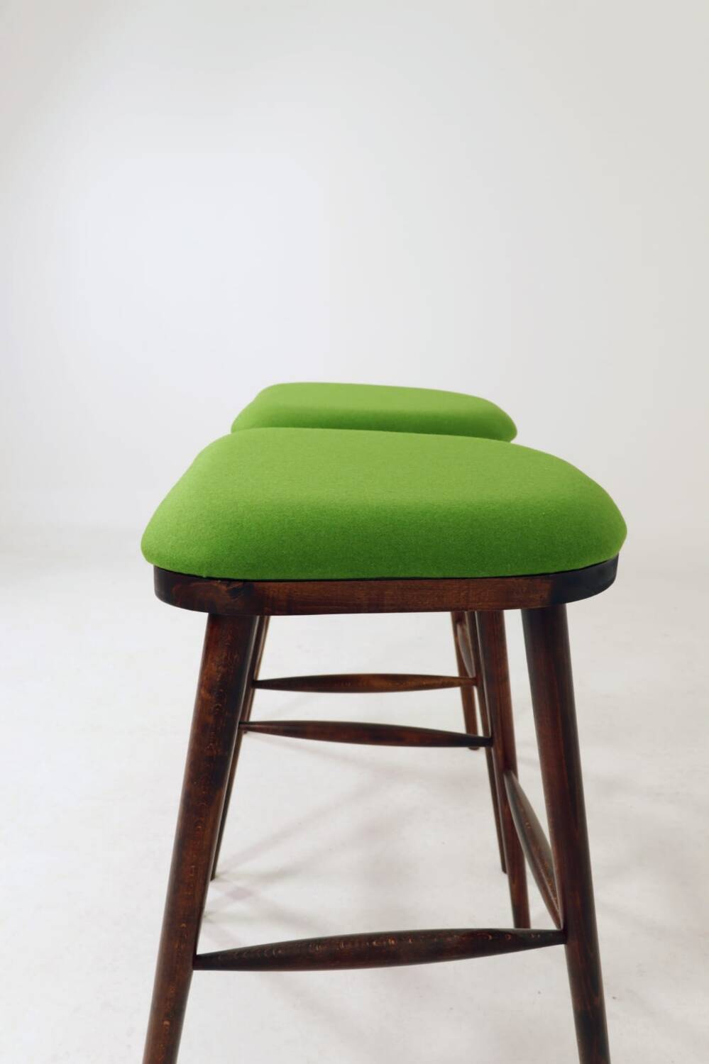 Pair of vintage stools Scandinavian style wool v