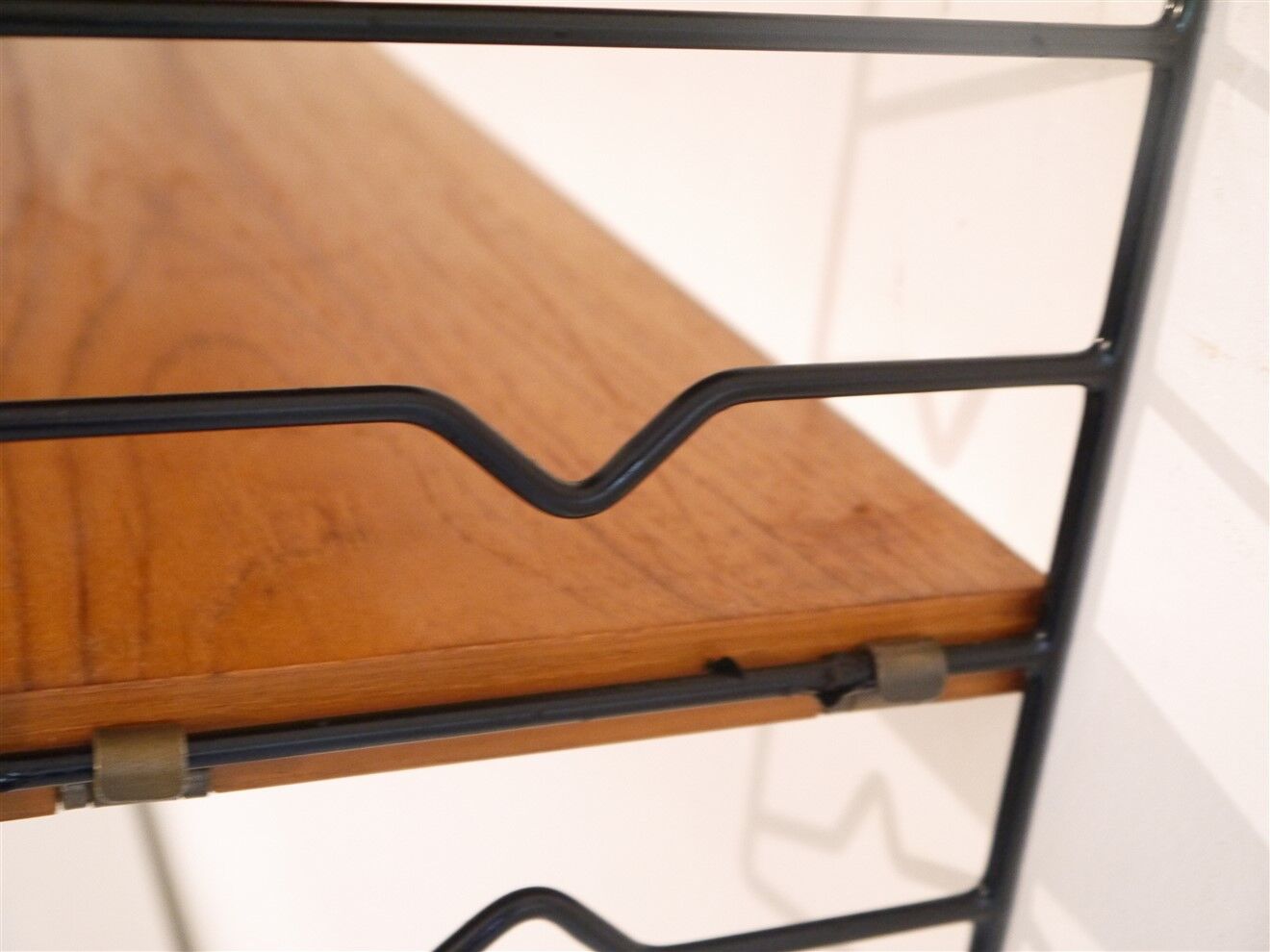 Scandinavian vintage shelf in teak "string" 1960