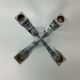 A chromed metal candle-holder "Chorus", design Karim Rashid, executed by Umbra / USA 2002