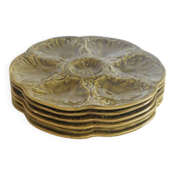 6 assiettes à huîtres Gien