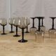 11 vintage black foot smoked twisted water glasses