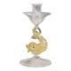 Glass candlestick by Archimede Seguso with dolphin, circa 1960s.