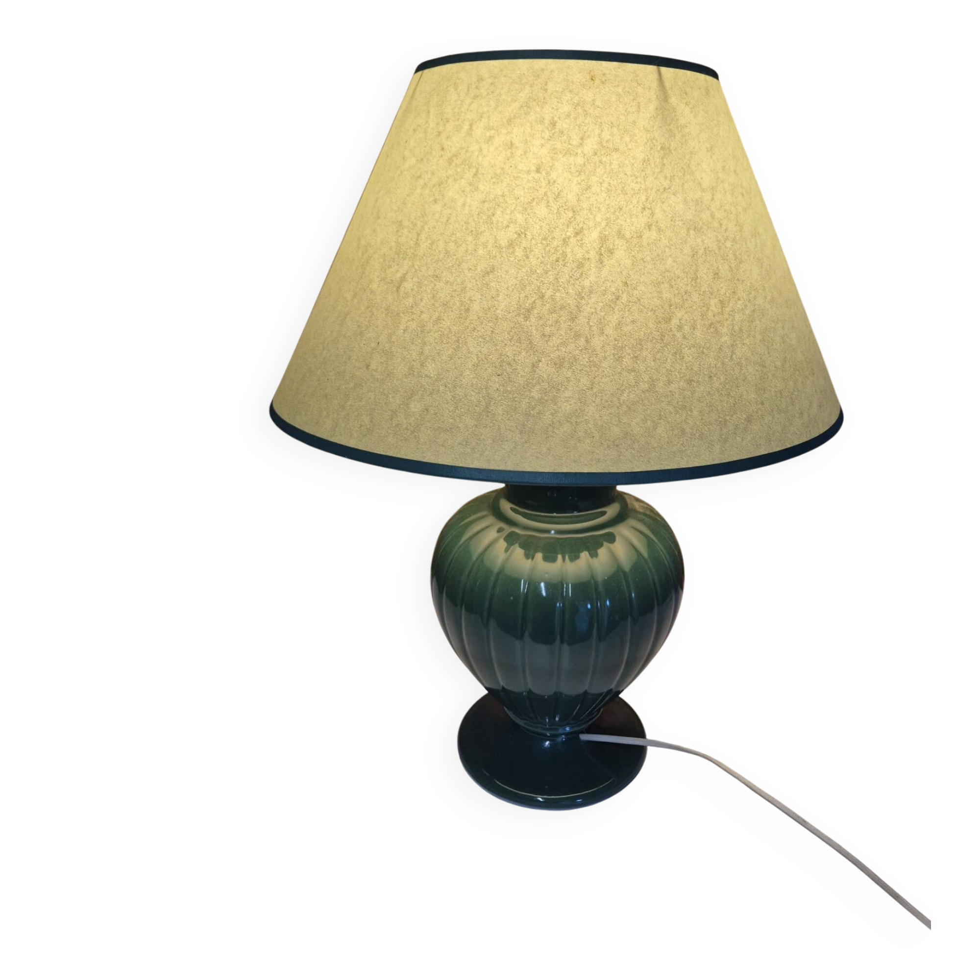 vintage green ceramic lamp Ibiza Robert de Schuytener light fixture