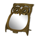 Vintage brass owl table mirror