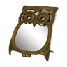 Vintage brass owl table mirror