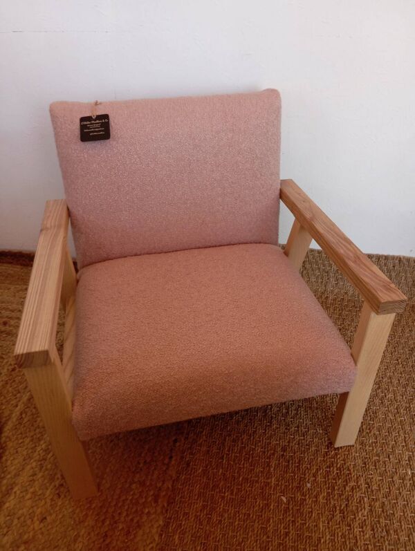 Fauteuil scandinave enfant artisanal