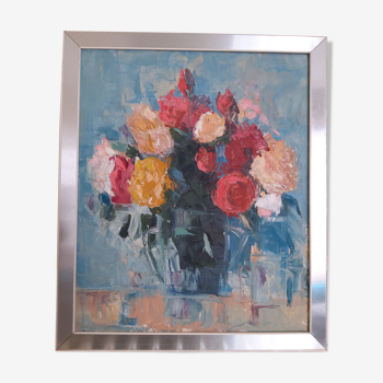 Tableau peinture bouquet de fleurs