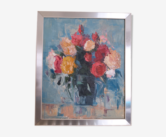 Tableau peinture bouquet de fleurs