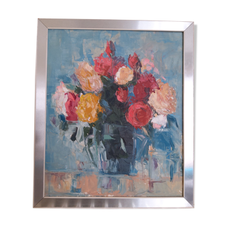 Tableau peinture bouquet de fleurs