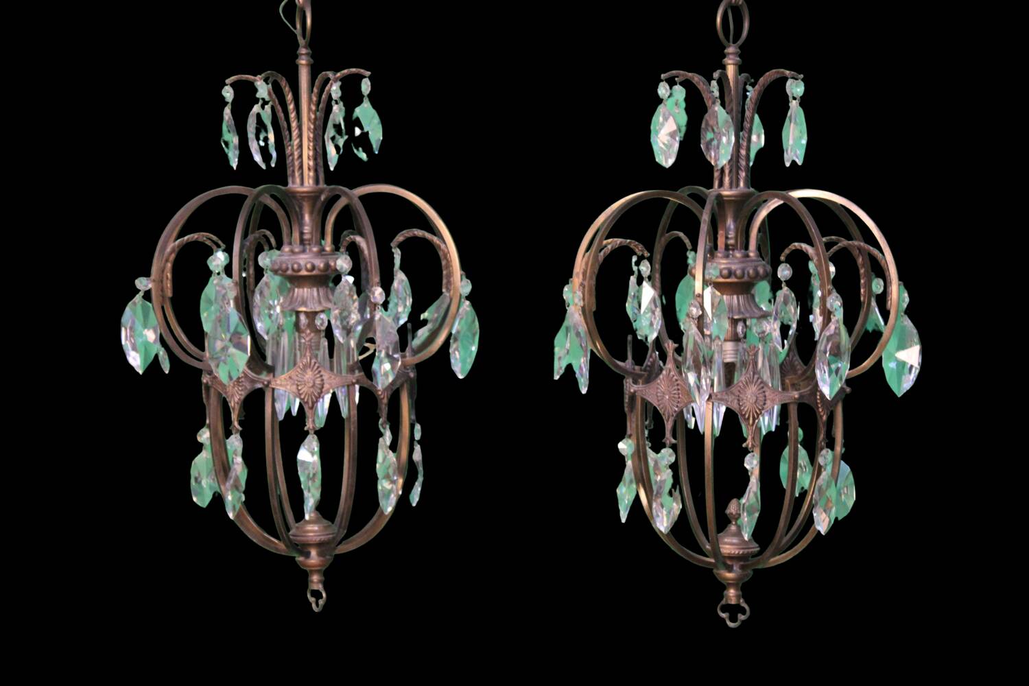 Par of Gilt bronze Chandelier C.1900 Italy