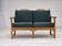 1970s, Scandinavian 2-seater sofa, furniture wool, solid oak wood.