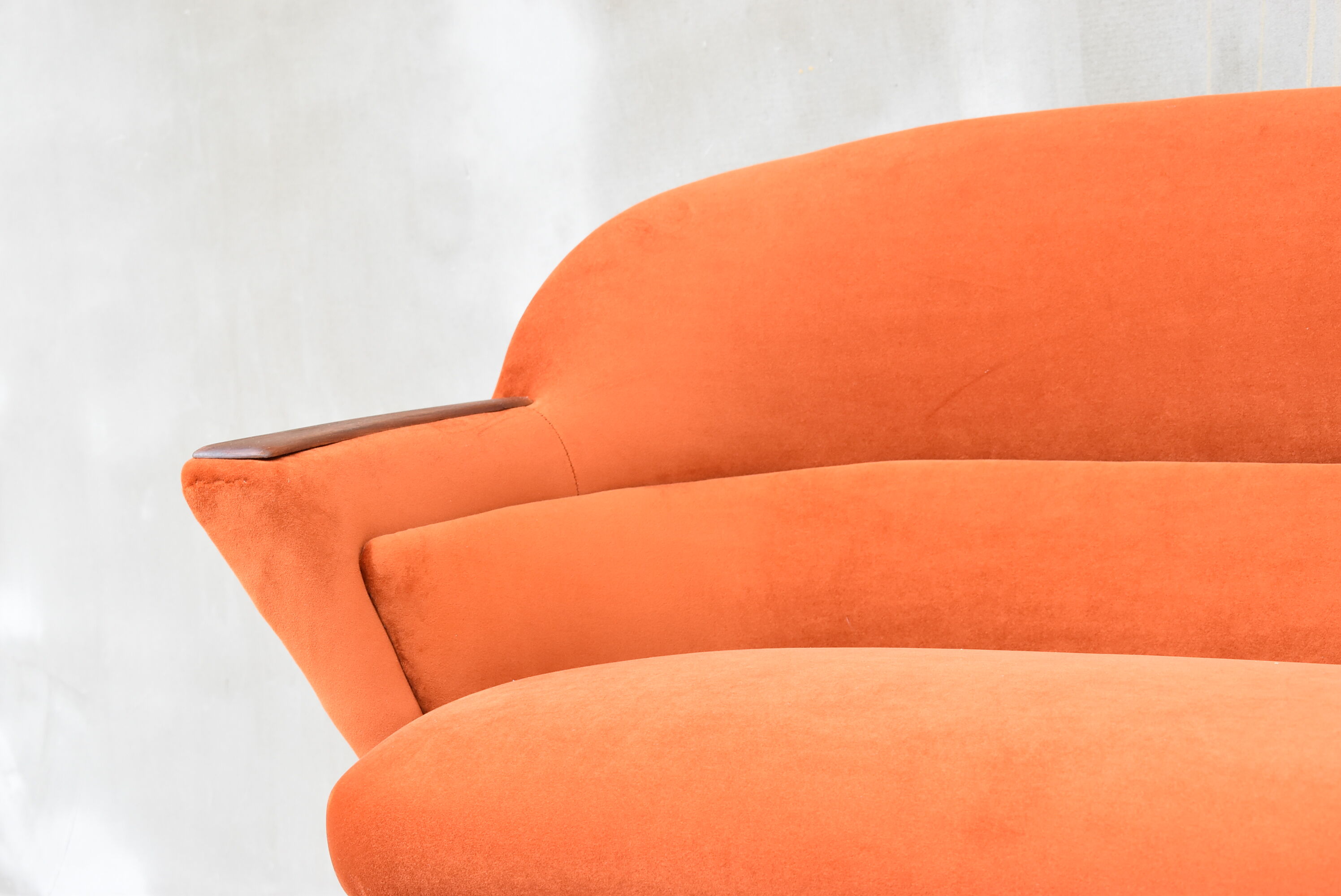 Vintage Sofa, 1960s, Russet Velvet