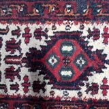 Handmade vintage Persian Hamadan rug 61cm x 123cm 1970s