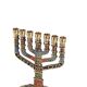Menorah candlestick with 7 branches in bronze, 1960s