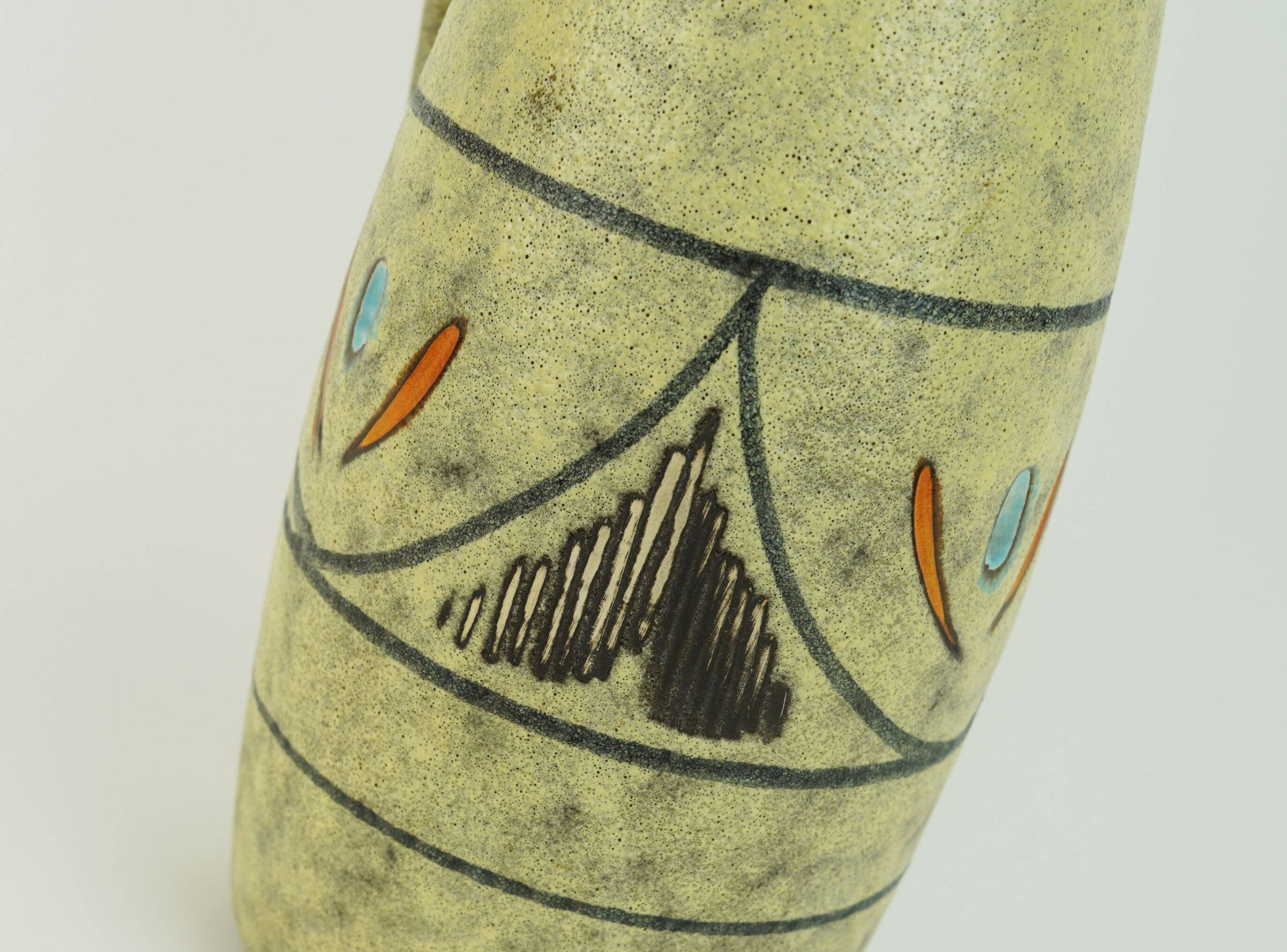 scheurich mid century VASE rough glaze abstract decor model 273-38