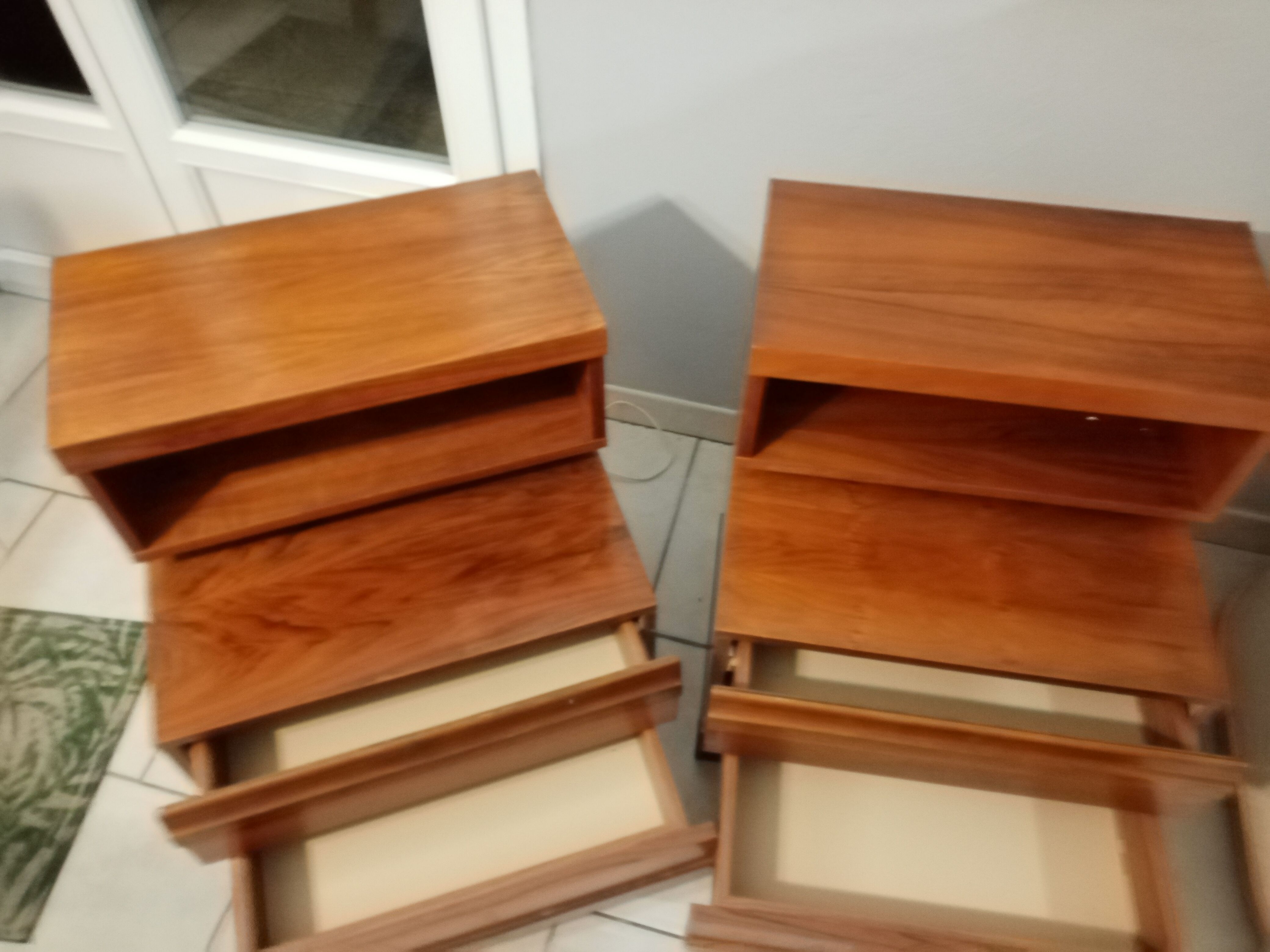 Pair bedside Scandinavian vintage teak year 70 SIMAT DUBINSKI