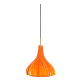 Suspension vintage en verre orange par Peill et Putzler 1960