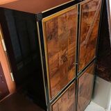 Furniture 4 doors in wood veneer of walnut bramble in checkerboard