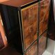 Four-door cabinet in checkerboard patterned burr walnut veneer