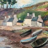 Breton Landscape, oil on canvas, signed Régine David