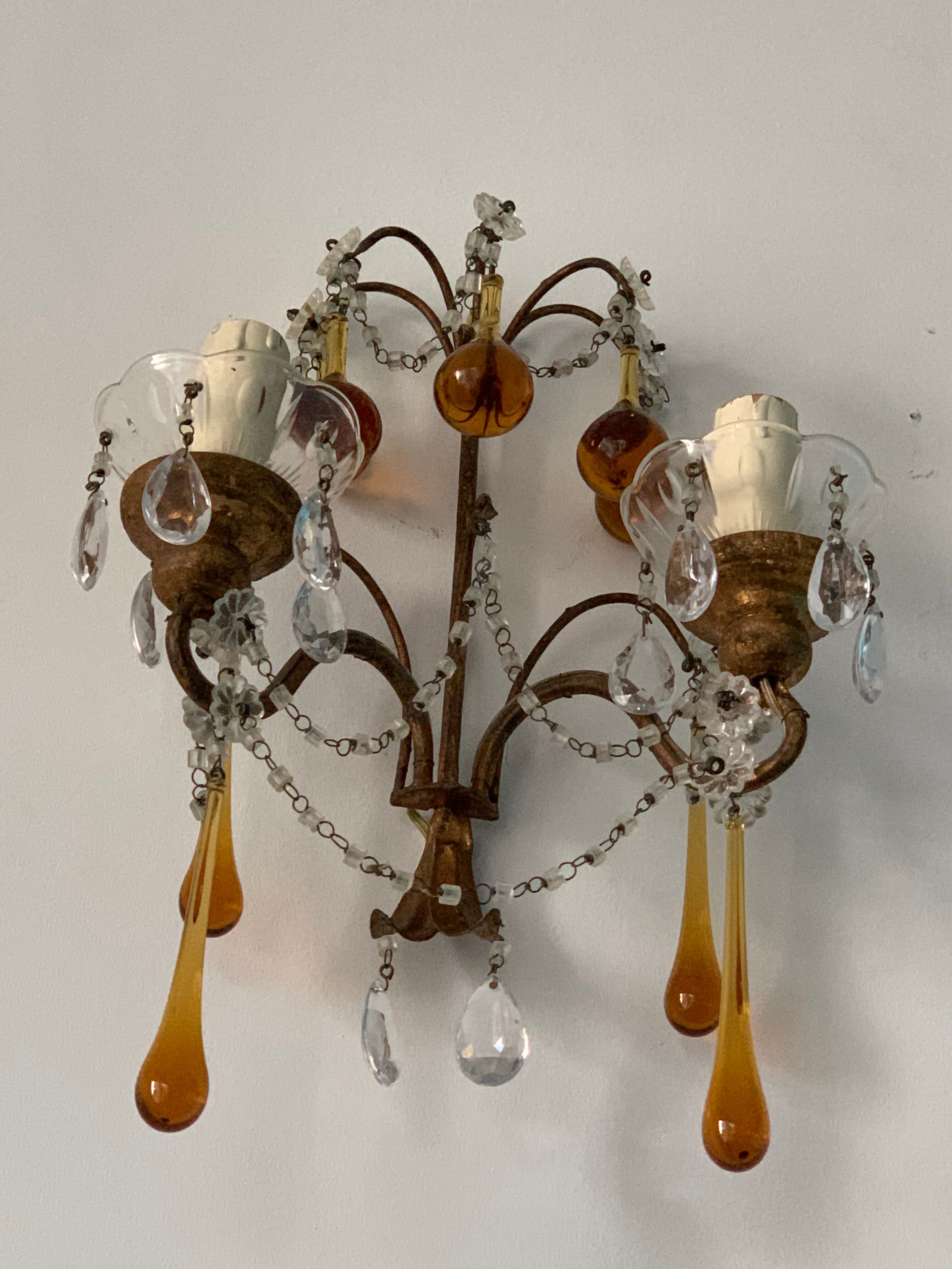 Pair of murano stamps and 1950 crystals