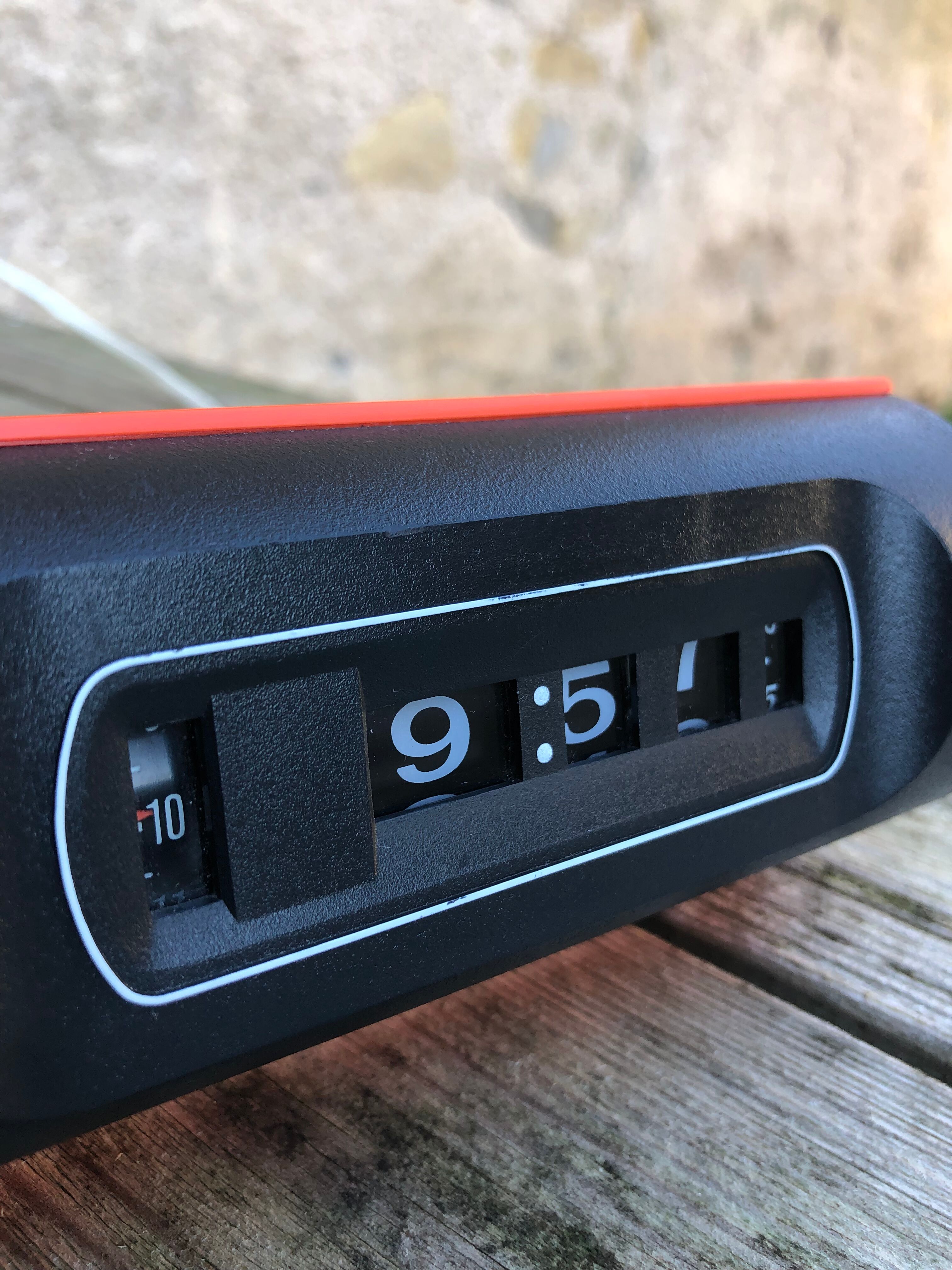 Orange alarm clock Sankyo Digi-Glo