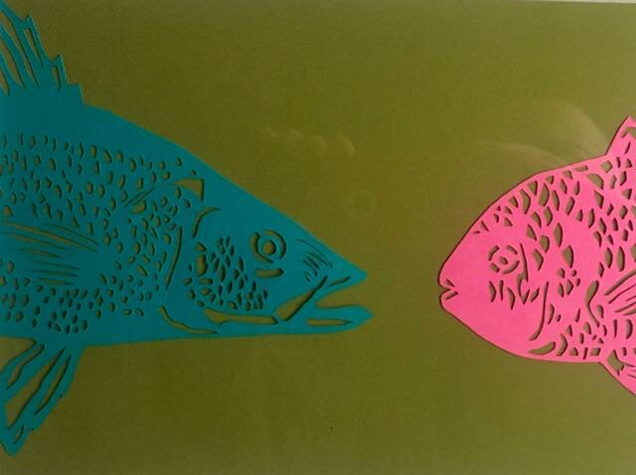 Œuvre papier de couleur tête à tête