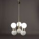 Vintage ceiling light in aluminium and glass, Italy, 1970s.