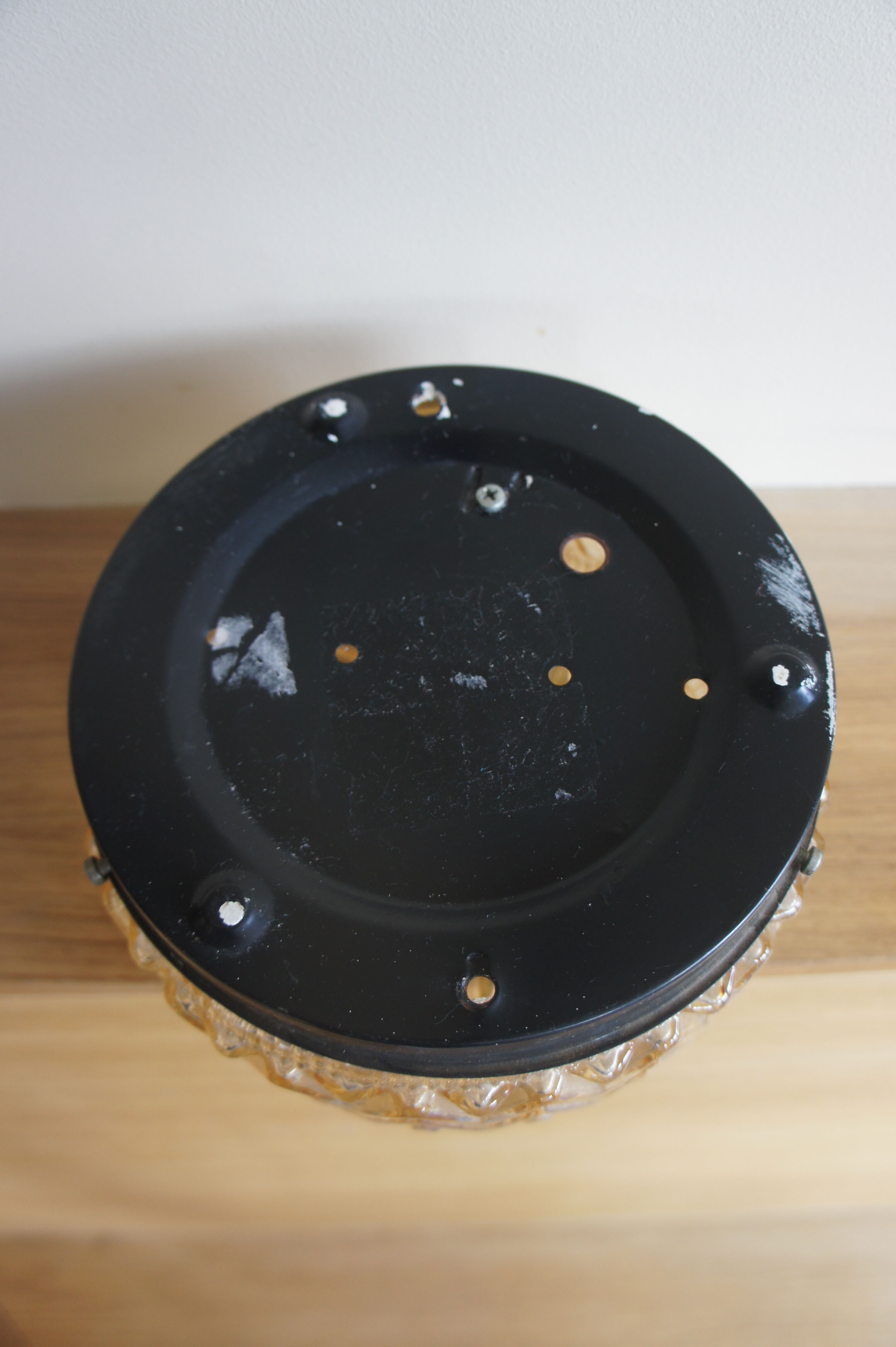 Amber glass ceiling lamp