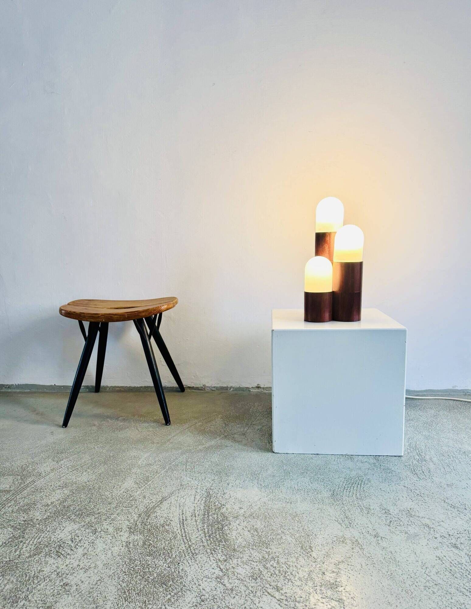 Sculptural Dome Table Lamp In Cylindrical Rosewood, Brasil Circa 1960