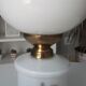 White opaline and brass lamp 50/60s