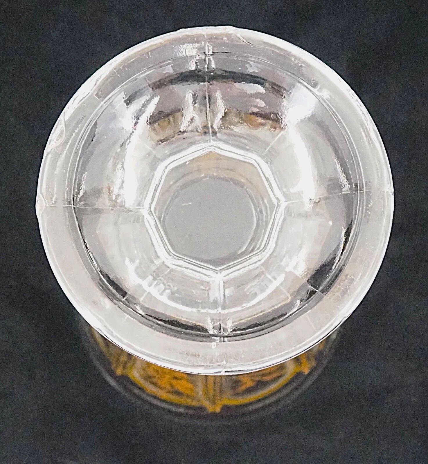 Baccarat glass vase with purple violets, gilded moulded crystal, Charles X Louis Philippe signed.