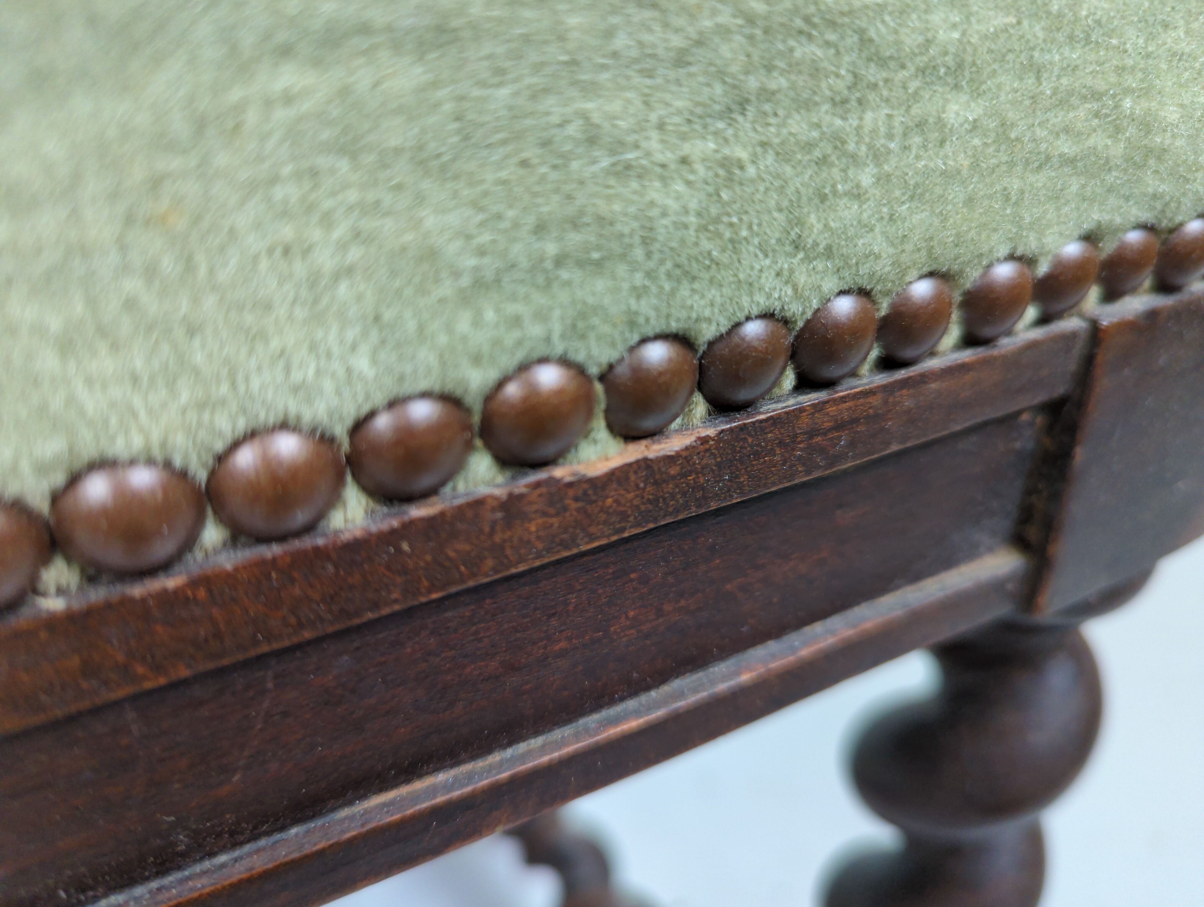 Old bench twisted wood stool