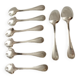 Set of 8 silver metal mocha spoons from christofle model "malmaison"