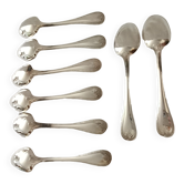 Set of 8 silver metal mocha spoons from christofle model "malmaison"