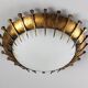 Forged nail sun lamp, gold leaf and glass, France, 1950s