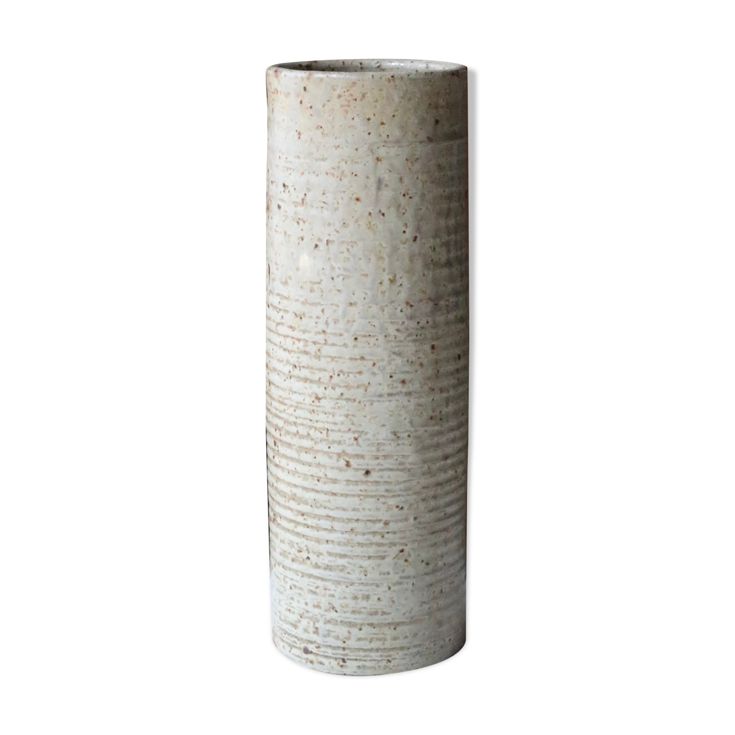 Vase rouleau en grès signé bodin, années 70