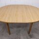 Danish ensemble transformable table 114 cm / 154 + 4 modernist chairs from the 1970s.