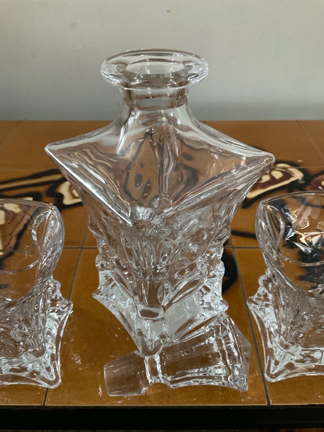 Vintage Bohemian crystal whisky set