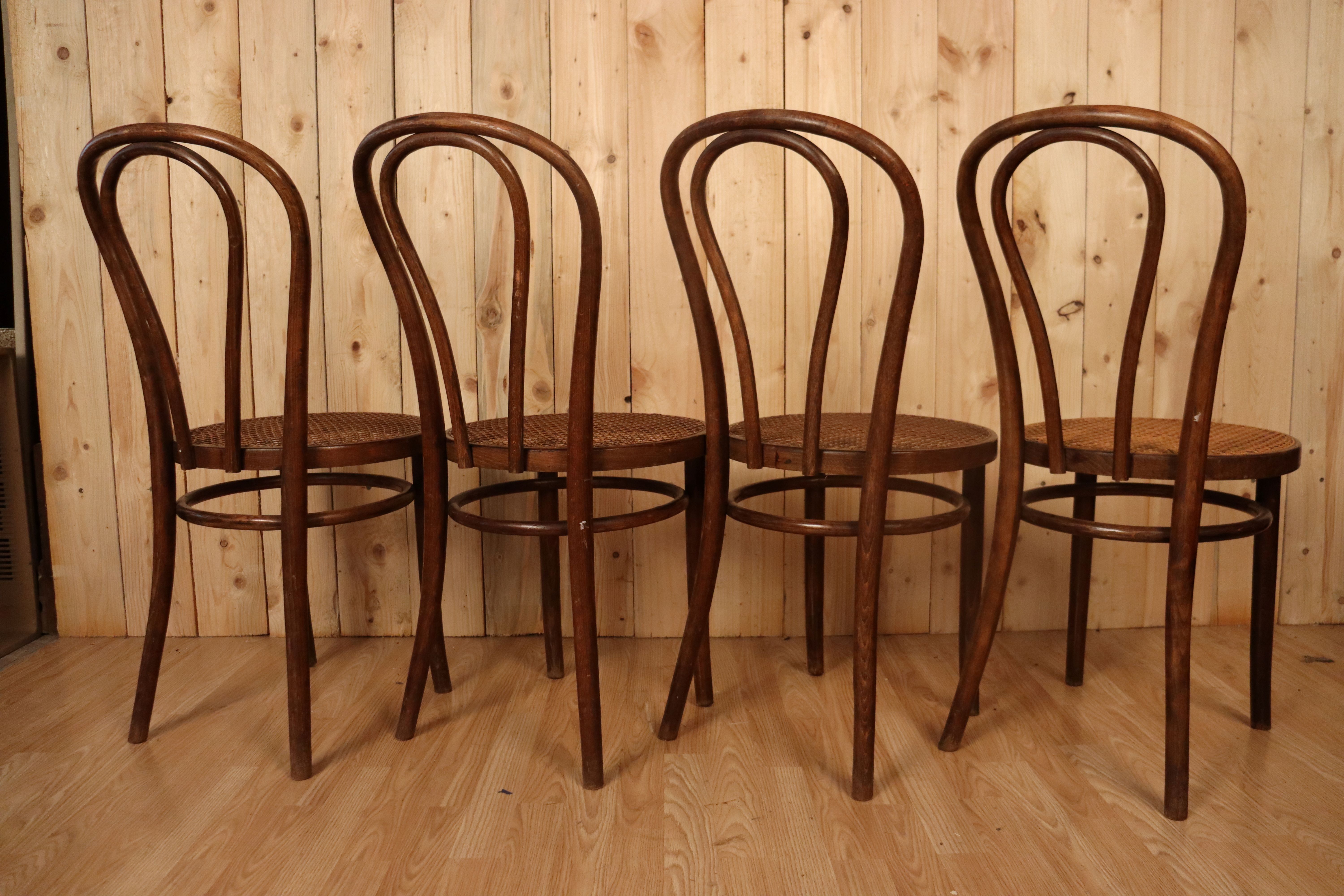 Eight Thonet bistro chairs