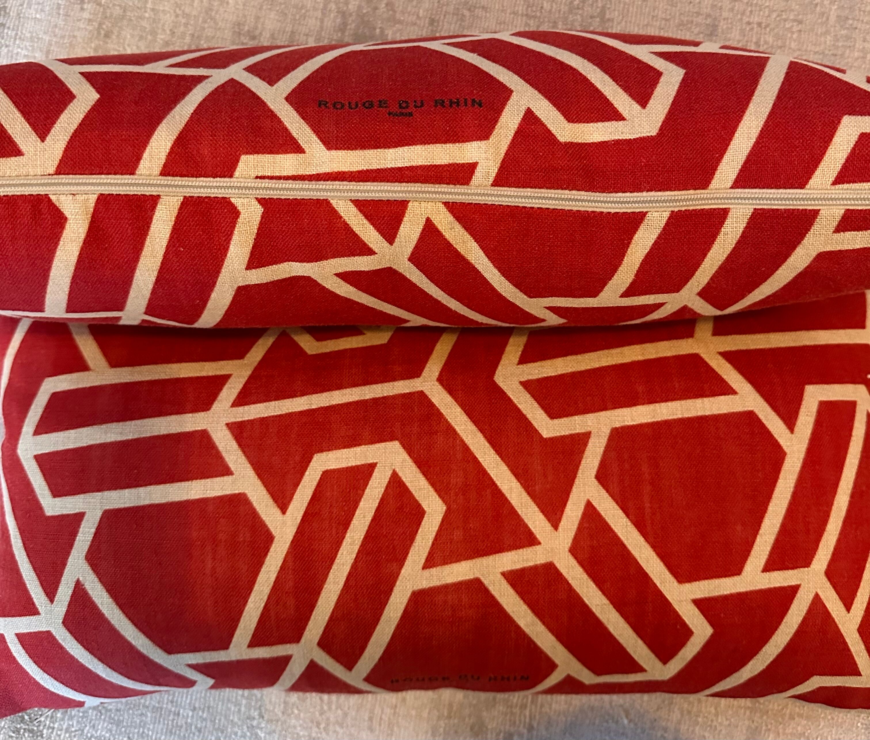 Pair of "Red of the Rhine" cushions
