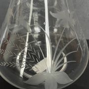 Etched glass carafe