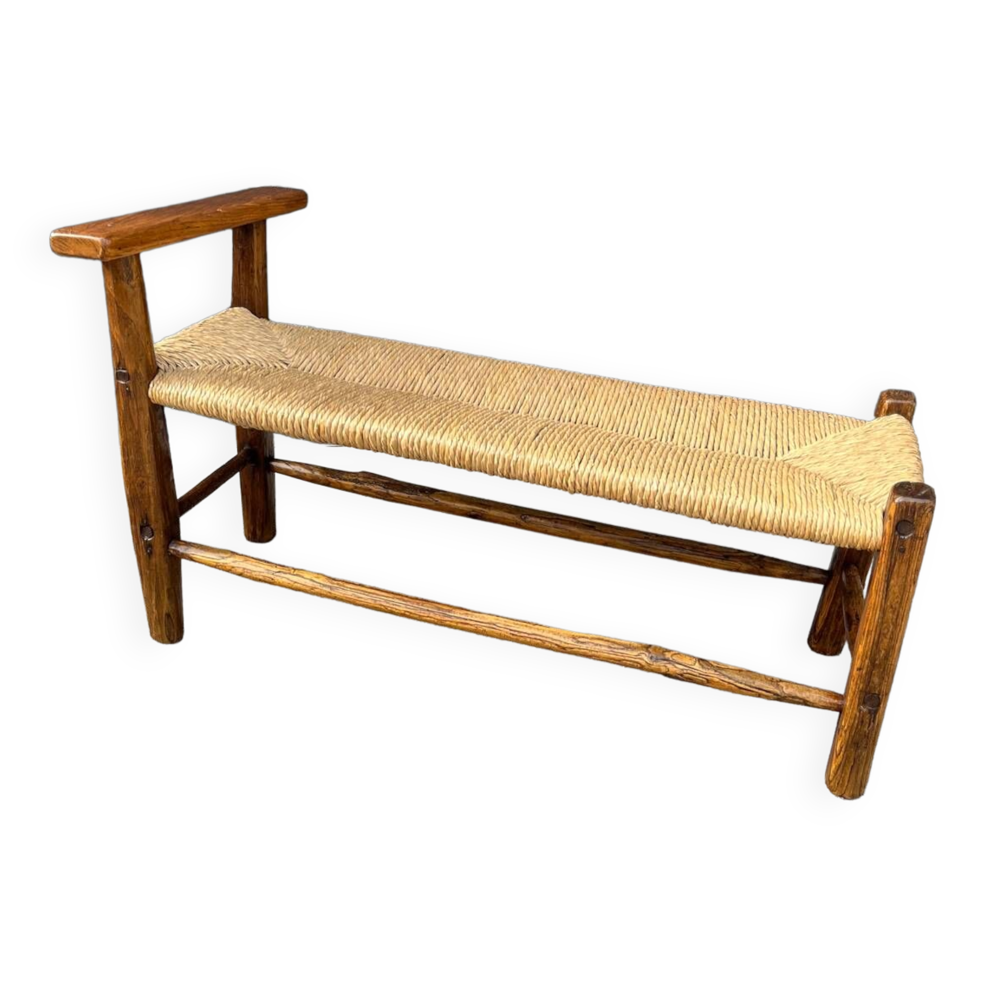 Straw bench from the 50s/60s
