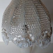 lampe en albâtre avec abajour en crochet