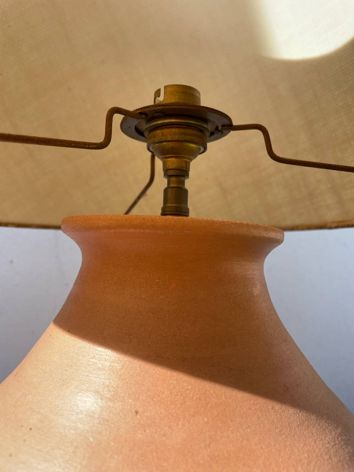 Terracotta ceramic lamp